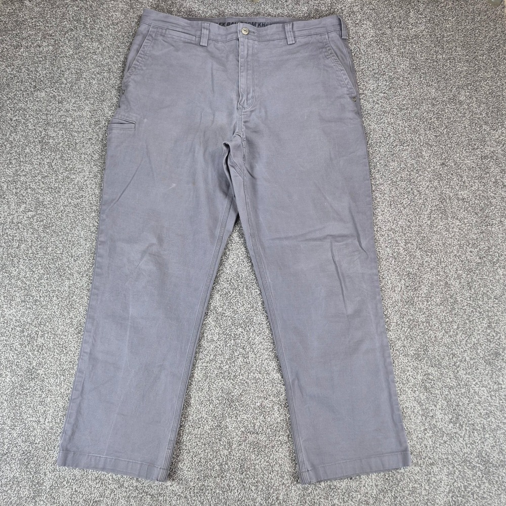 Duluth Trading Flex‎ Ballroom Khakis Mens 36x30 Gray Relaxed Fit Stretch Pants